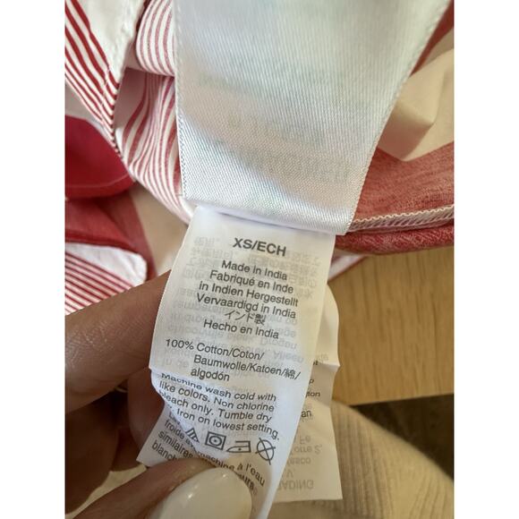 NWT J. Crew Womens Size XS  Red & White Button Front Cotton Poplin Tunic 2249 - Picture 8 of 9